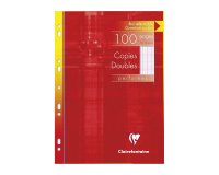 Copies doubles 100 pages séyès 90g format A4 21 x 29,7 cm Metric Clairefontaine - perforées