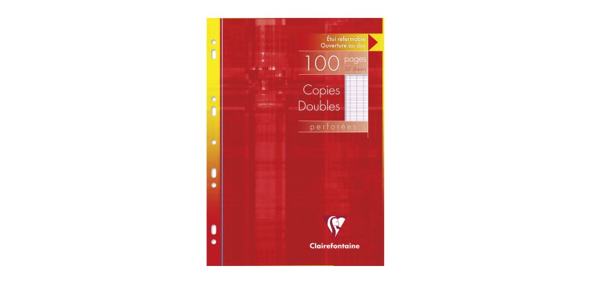 Copies doubles 100 pages séyès 90g format A4 21 x 29,7 cm Metric Clairefontaine - perforées