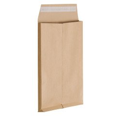 Bolsa con fuelle 3 cm kraft marrón 229 x 324 mm Bruneau 115 g sin ventana - Caja de 200