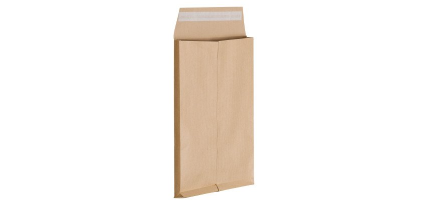 Bruneau - 3 cm brown kraft expandable pocket envelope 229 x 324 mm 115 g no window - Box of 200
