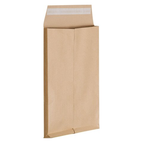 Bolsa con fuelle 3 cm kraft marrón 229 x 324 mm Bruneau 115 g sin ventana - Caja de 200