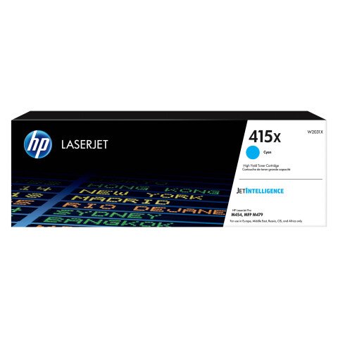 Tóner de color Cian Alto rendimiento HP 415X para impresora láser