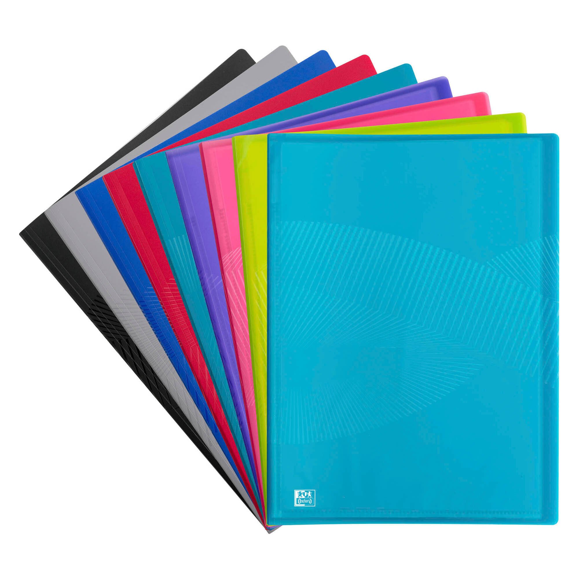 OXFORD Protège-Documents Polyvision A4 120 Vues (60 Pochettes) - Lot De 2 Couleurs Assorties