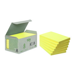 Notes repositionnables jaunes recyclées Post-It - en tour distributrice - bloc de 100 feuilles