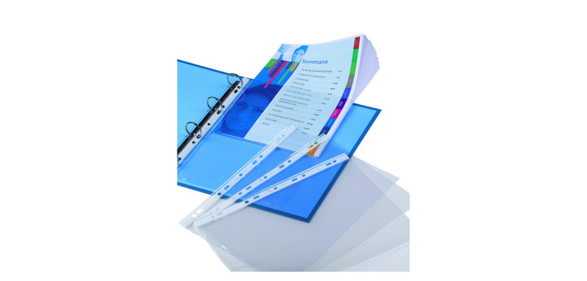 10 perforated sleeves Elba A4 large capacity smooth polypropylene 9/100e