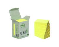 Notes repositionnables jaunes recyclées Post-It 38 x 51 mm - en tour distributrice - bloc de 100 feuilles