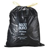 Sacs poubelle 100 litres liens coulissants Maxiburo - Carton de 200