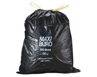 Sacs poubelle 100 litres liens coulissants Maxiburo - Carton de 200