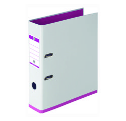 Plastic lever arch file Elba My Colour A4 back 8 cm white interior assorted colours.