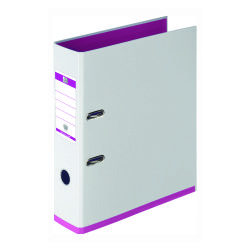 Plastic lever arch file Elba My Colour A4 back 8 cm white interior assorted colours.