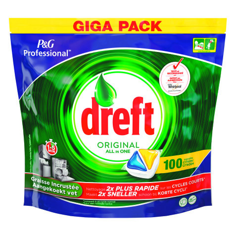 Box of 100 tablets for dishes Dreft Lemon