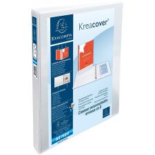 Classeur 2 anneaux plastifié Exacompta Kreacover® personnalisable A4+ - Dos 3,4 cm blanc