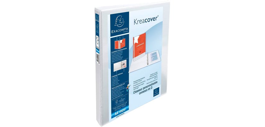 Personalizable folder Exacompta 2 rings polypro A4+ back 3,4 cm diameter 15 mm