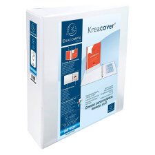 Classeur 2 anneaux plastifié Exacompta KREACOVER® personnalisable A4+ - Dos 9 cm blanc