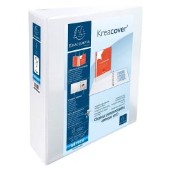 Classeur 2 anneaux plastifié Exacompta KREACOVER® personnalisable A4+ - Dos 9 cm blanc