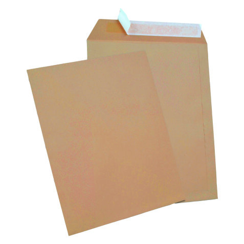 Doos van 250 enveloppen in bruine kraft 240 x 310 mm zelfklevend met beschermstrook