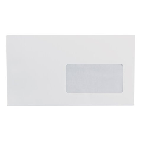 Boîte de 500 enveloppes Clairefontaine 114 x 229 mm 80 g avec fenêtre 40 x 100 mm