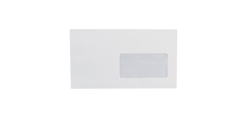 Boîte de 500 enveloppes Clairefontaine 114 x 229 mm 80 g avec fenêtre 40 x 100 mm