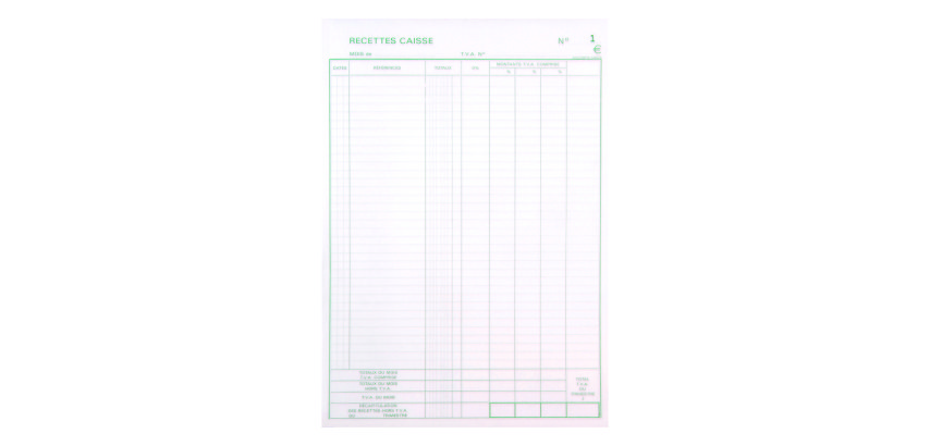 Auto-copying register Exacompta "cash receipt" French 210 x 297 mm 50-2