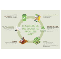 Etiquettes adresses Avery recyclées laser 63,5 x 38,1 mm LR 7169 - Boîte de 2100