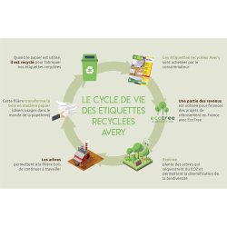 Etiquettes adresses Avery recyclées laser 63,5 x 38,1 mm LR 7169 - Boîte de 2100