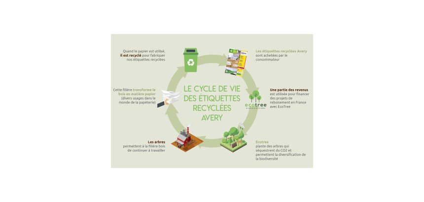 Etiquettes adresses Avery recyclées laser 63,5 x 38,1 mm LR 7169 - Boîte de 2100