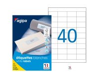 Etiquettes adresses 48,5 x 25,4 mm Agipa 118991 - Boîte de 4000