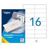 Etiquettes adresses 105 x 37 mm Agipa 119012 - Boîte de 1600