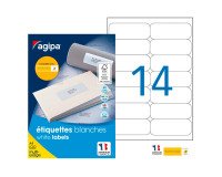Etiquettes adresses 99,1 x 38,1 mm Agipa 118986 - Boîte de 1400