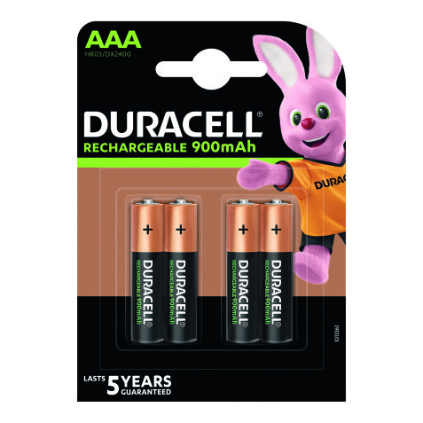 Pile rechargeable AAA-HR3 Duracell Stay charged - Blister de 4 accus