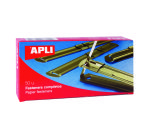 Fásteners de archivo metálicos dorados 90 x 12 mm Apli - Caja de 50