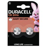 Button battery CR2016 lithium Duracell - Blister of 2 batteries