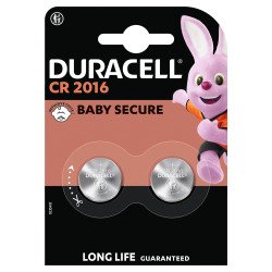 Button battery CR2016 lithium Duracell - Blister of 2 batteries