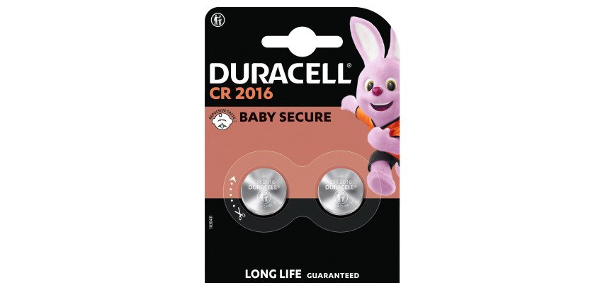 Duracell - Pack of 2 Lithium CR2016 Button Cell Batteries - 3V