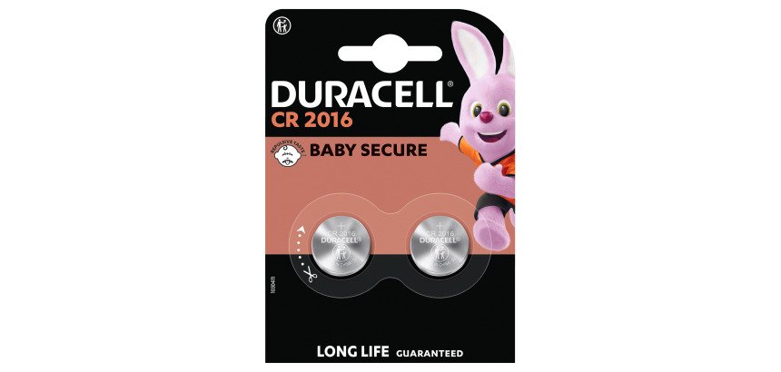 Pile bouton CR2016 lithium Duracell - Blister de 2 piles