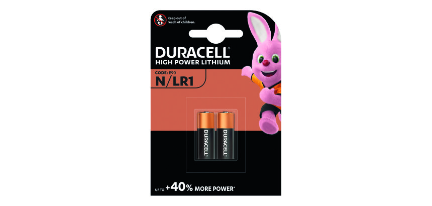 Pila alcalina Duracell N 1,5 V, paquete de 2 (E90 / LR1)