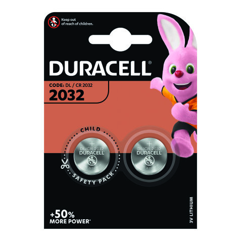 Pile bouton lithium Duracell spéciale 2032 3V, lot de 2 (DL2032/CR2032)