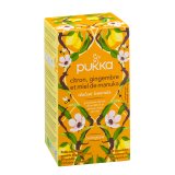 Infusion citron, gingembre et touche de miel de Manuka Bio Pukka - Boîte de 20 sachets