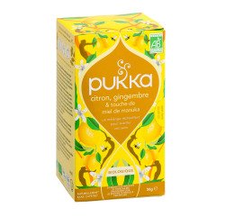 Lemon, ginger, and a touch of organic Manuka honey infusion by Pukka - Box of 20 sachets