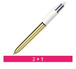 Bolígrafo Bic 4 colores shine oro Retráctil 2+1 Gratis