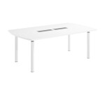 Table de réunion tonneau L 200 x P 115 cm piètement tube métal avec top access Belem