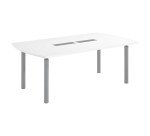Table tonneau plateau blanc 8 personnes L 200 x P 115 cm - Frégate