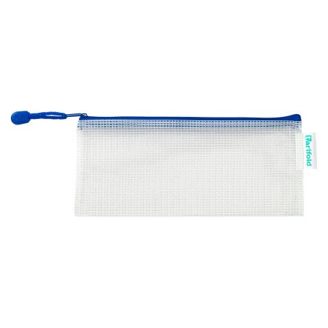 Pack de 8 Bolsas de documentos Formato chequera reforzados con cremallera Azul 