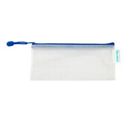 Pack de 8 Bolsas de documentos Formato chequera reforzados con cremallera Azul 