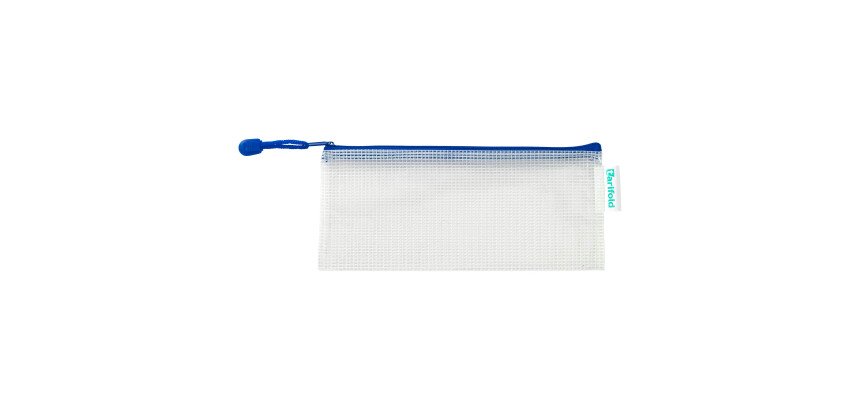 Pack de 8 Bolsas de documentos Formato chequera reforzados con cremallera Azul 