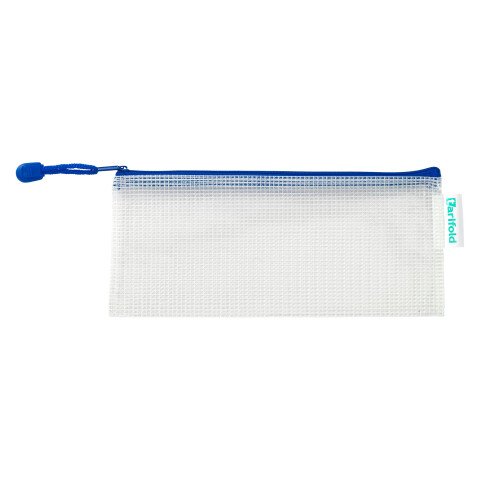 Pack de 8 Bolsas de documentos Formato chequera reforzados con cremallera Azul