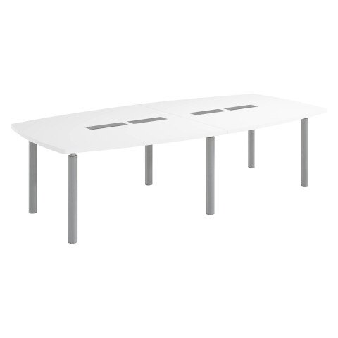 Mesa de reunión modulable Belem color blanco 280 cm patas aluminio