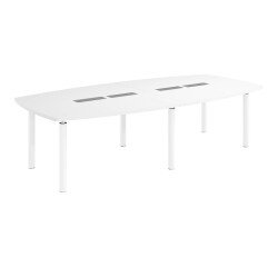 Table tonneau plateau blanc 10 personnes L 280 x P 140 cm - Frégate