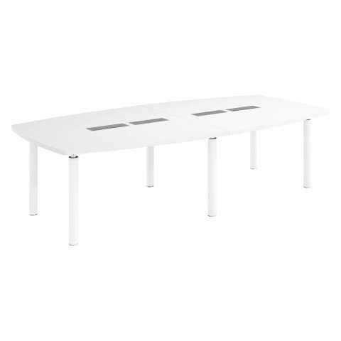 Mesa de reunión modulable Belem color blanco 280 cm patas blancas