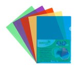 Chemise coin plastique Seco A4 polypropylène 12/100e couleurs assorties - Paquet de 25